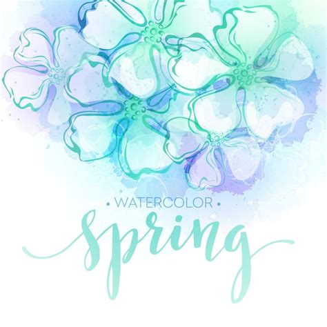 Premium Vector Watercolor Spring Flower Background Illustration