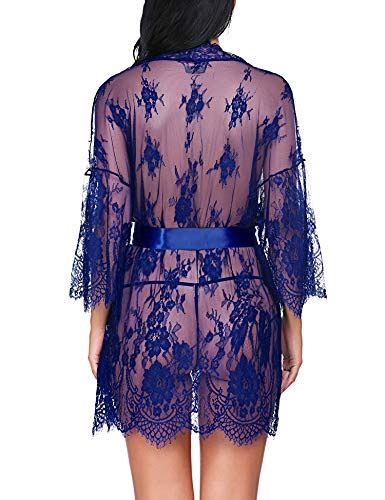 Avidlove Lingerie For Women See Through Kimono Lace Robe Babydoll