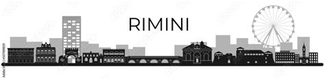 Italy Rimini City Skyline Isolated Vector Illustration Italy Rimini