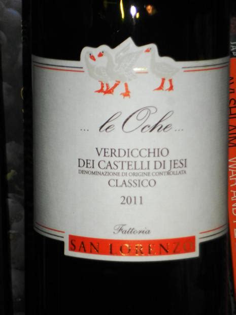 Fattoria San Lorenzo Verdicchio Dei Castelli Di Jesi Classico Le