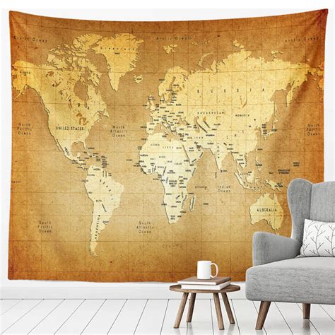 Vintage Map Tapestry World Map Tapestry Fantasy Tapestry | Etsy