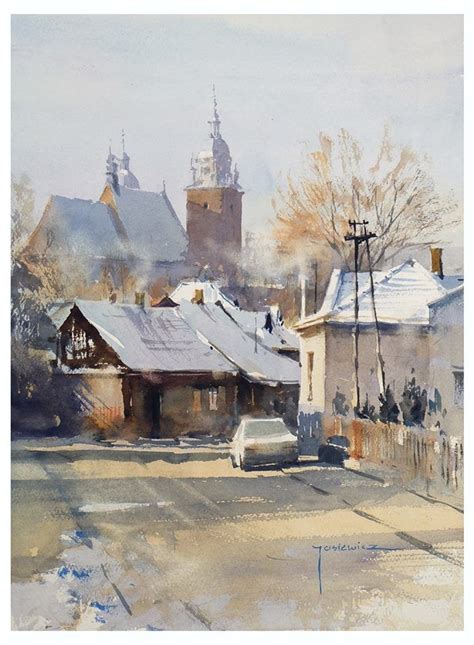 Micha Jasiewicz Winter S Light My Town X Cm Watercolor