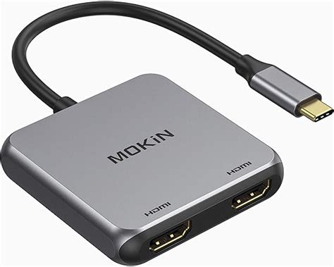 Mokin Usb C Vers Dual Hdmi Usb Hub 2 En 1 Type C Vers 4k60hz Hdmi Adaptateur Usb C