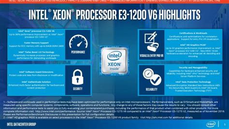 Intel Launches Kaby-Lake based Xeons: The E3-1200 v6 Family