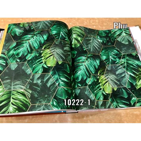 Jual Wallpaper Dinding Korea Motif Daun Monstera D Natural Modern