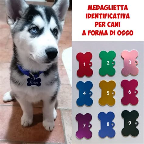 Medaglietta Identificativa Per Cani A Forma Di Osso Personalizzata