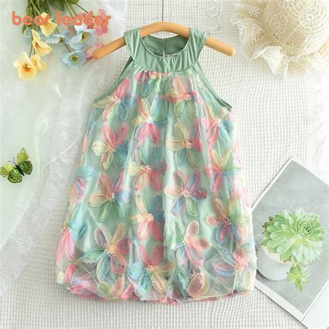 B Ren F Hrer Sommer Neue M Dchen Kleid Runde Rmellose Blume Gaze Kinder