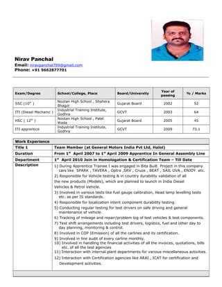 Nirav BIo Data PDF