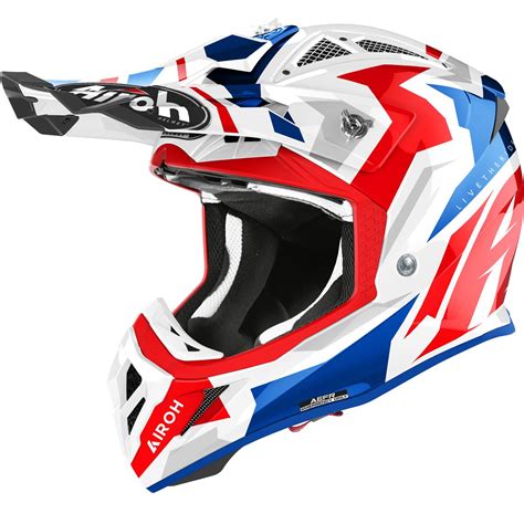 Airoh Mx Helmet Aviator Ace Swoop Redblue Gloss Maciag Offroad