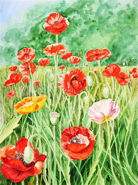 Poppies Painting By Irina Sztukowski Fine Art America