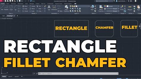 Autocad Dersleri Rectangle Dikd Rtgen Komutu Fillet Chamfer Youtube