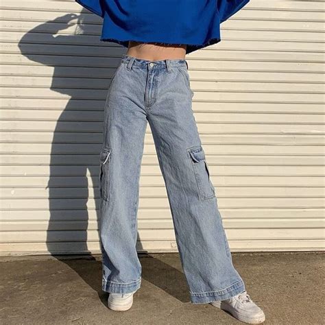 Baggy Jeans Cargo Y2K Pants High Waisted Denim Jeans Y2K Etsy