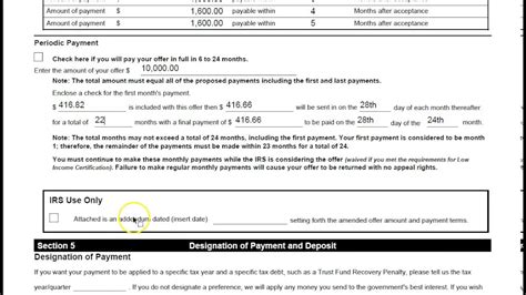 Form Fillable Offer In Compromise Printable Forms Free Online