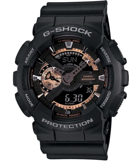 G Shock Xl Ana Digi Rose Gold Series Black Resin Strap Watch Dillards