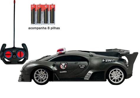 Brinquedo Carrinho Polícia Controle Remoto luz 8 Pilhas Toy King