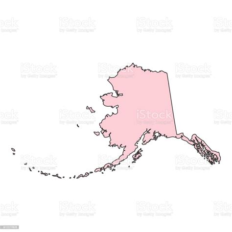 アラスカ州の地図は白い背景のシルエットに分離されましたアラスカ米国の状態 アイコンのベクターアート素材や画像を多数ご用意 アイコン