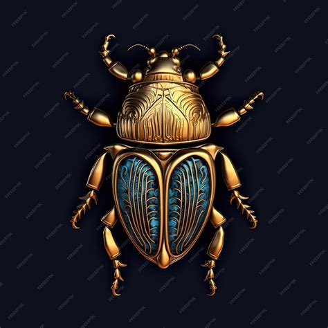 Premium AI Image | Egyptian symbol of a golden scarab Egyptian scarab ...