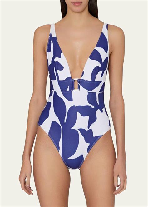 Milly Cabana Abstract Printed One Piece Swimsuit Bergdorf Goodman