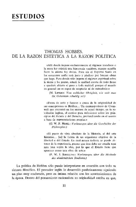 Pdf Thomas Hobbes De La Raz N Est Tica A La Raz N Pol Tica Pdf