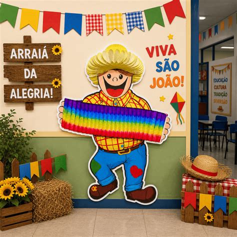 Boneco De Papel Festa Junina - Decoração Boneco 3D Festa Junina Grande Papel Quermesse Decorativo ...