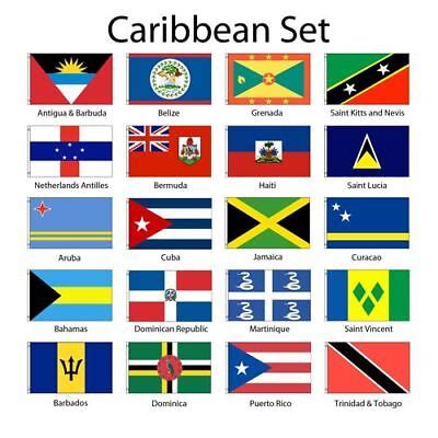 Caribbean Islands 2x3' Flag Set of 20 Country Polyester Flags | eBay