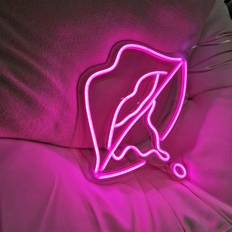 Dripping Lips Neon Sign Custom Neon Sign Custom Name Neon Etsy