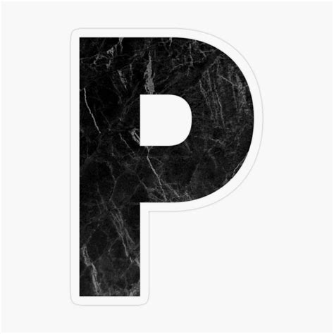 Black Marble Initial Letter P Sticker For Sale By Kosmi Design