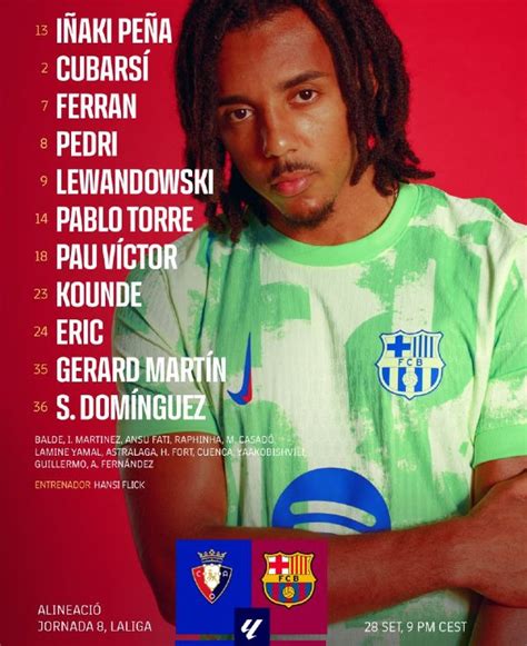 First FCB defeat! CA Osasuna vs FC Barcelona Lineups & Timeline 2024 ...