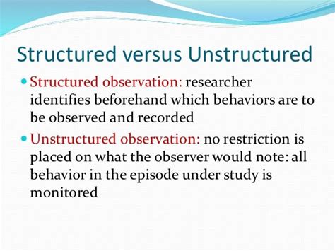 😍 Structured Observation In Research Naturalistic Observation In