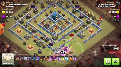 Clash Of Clans Th12 Bowler And Healer Strategy 3 Stars War Leagues Youtube