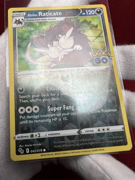 2022 Pokemon Card Alolan Raticate Pokemon GO Set 042 078 Reverse Holo