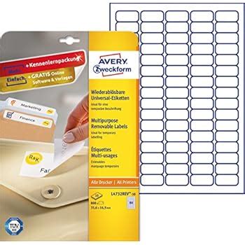 Avery Zweckform 3666 10 Universal Etiketten Mit Ultragrip 38 X 21 2