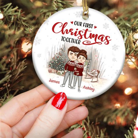 Couple Custom Ornament First Christmas Together Personalized T