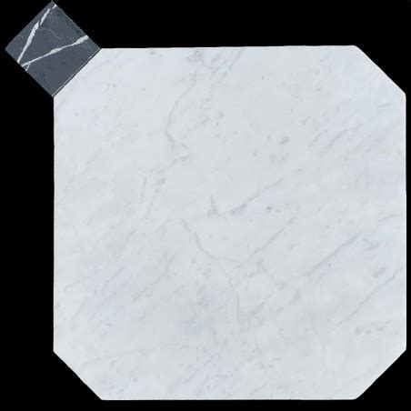 Carrara Octagon Nero Square Honed Marble Tiles Size X X