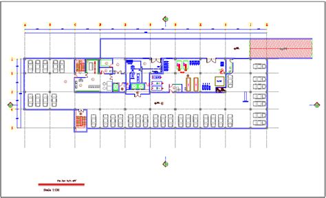 Hotel basement floor plan with architectural view dwg file - Cadbull