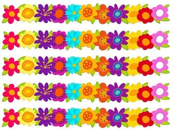 flower border printable  bulletin board spring border worksheets