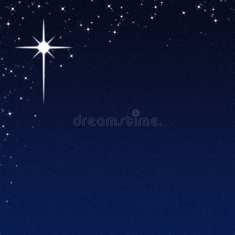 Christmas Star On A Starry Night Sky Background Stock Illustration ...