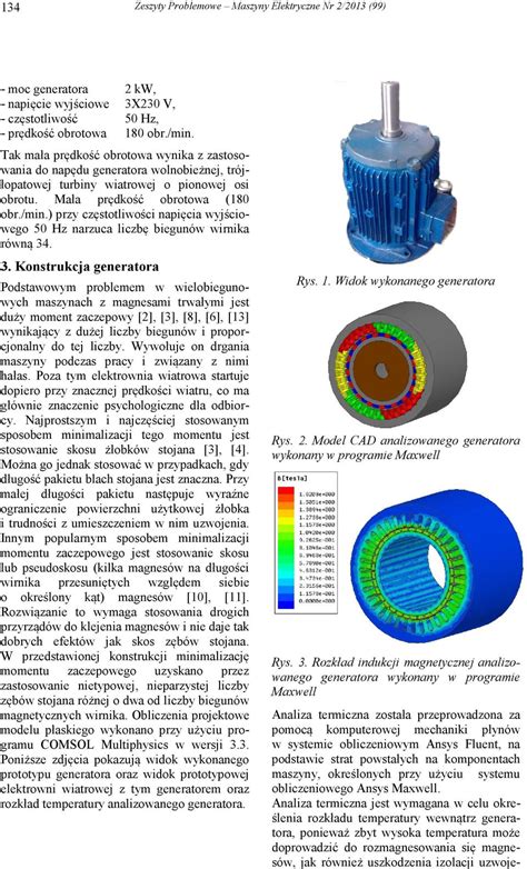 GENERATOR DO ELEKTROWNI WIATROWEJ O PIONOWEJ OSI OBROTU PDF Darmowe