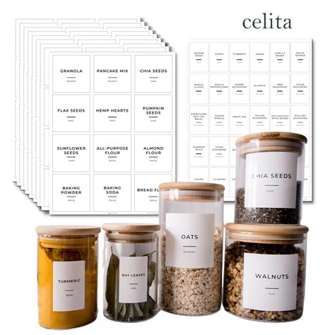 Buy Celita 248 Kitchen Pantry Labels With Spice Jar Labels Minimalist