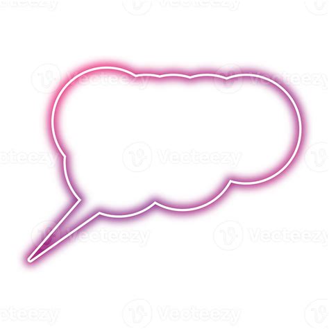 Neon Chat Bubble Png Glowing Speech Bubble On Transparent Background