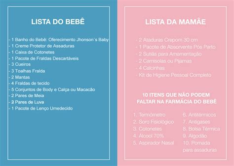 Lista Higiene E Farmacinha Bebê