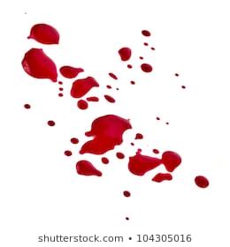 Splattered Blood Stains On White Background Stock Photo 104305016