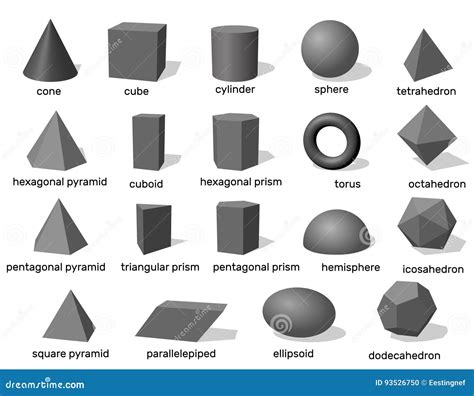 Geometrische Formen 3D Deutsch Dreidimensionale Objekte Formen Und Muster