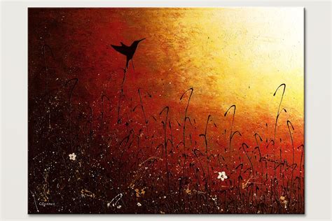 Hummingbird Large Landscape Abstract Art Id80