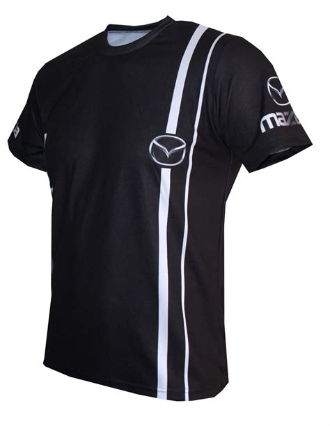 Mazda T Shirt With Logo And All Over Printed Picture T Shirts With All Kind Of Auto Moto