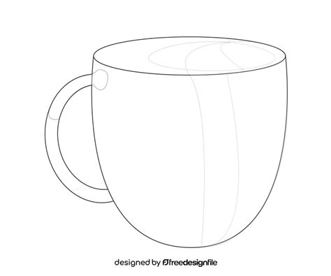 Cup drawing black and white clipart free download