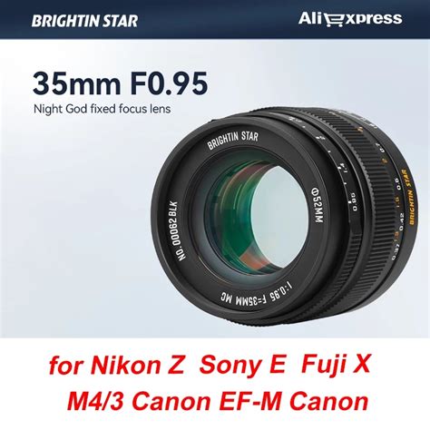 Brightin Star 수동 초점 Dslr 미러리스 카메라 렌즈 니콘 Z 소니 E 후지필름 후지 X 캐논 Ef M M4 3