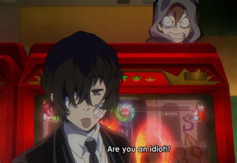 OMGOMGOMG DAZAI WITH HIS TONGUE OUT AND CHUUYA IN THE BACKGROUND AND