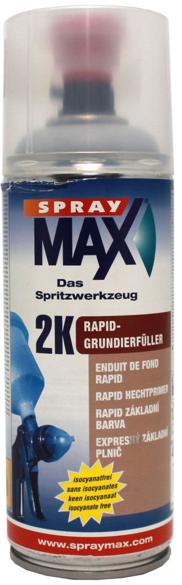 SPRAYMAX 2k Filler Primer Rapid Grey Aérosol 400ml Carrosserie