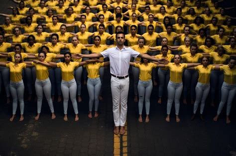 Estudiantes colombianos forman una formación de bandera humana Foto